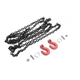 YEAH Racing 1/10 RC Rock Crawler Accessory 96cm Long Chain and Hook Set (Black)