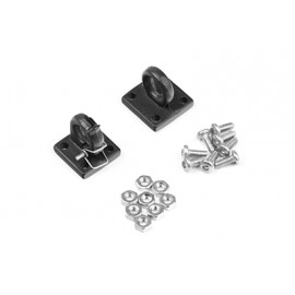YEAH Racing 1/10 RC Rock Crawler Accessories Heavy Duty Four Bolt Lunette Ring Tow Hook (Black)