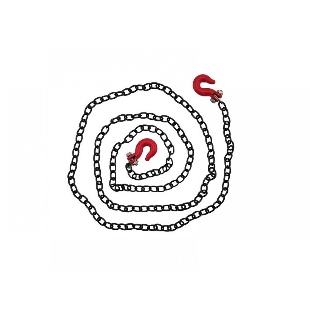 H-SPEED Black tow chain with red hooks decorative 1/10
