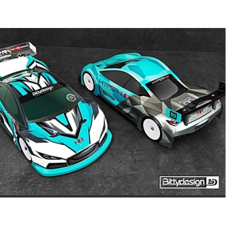 BITTYDESING HYPER-HR 1/10 TC 190mm Light Weight Body CLEAR
