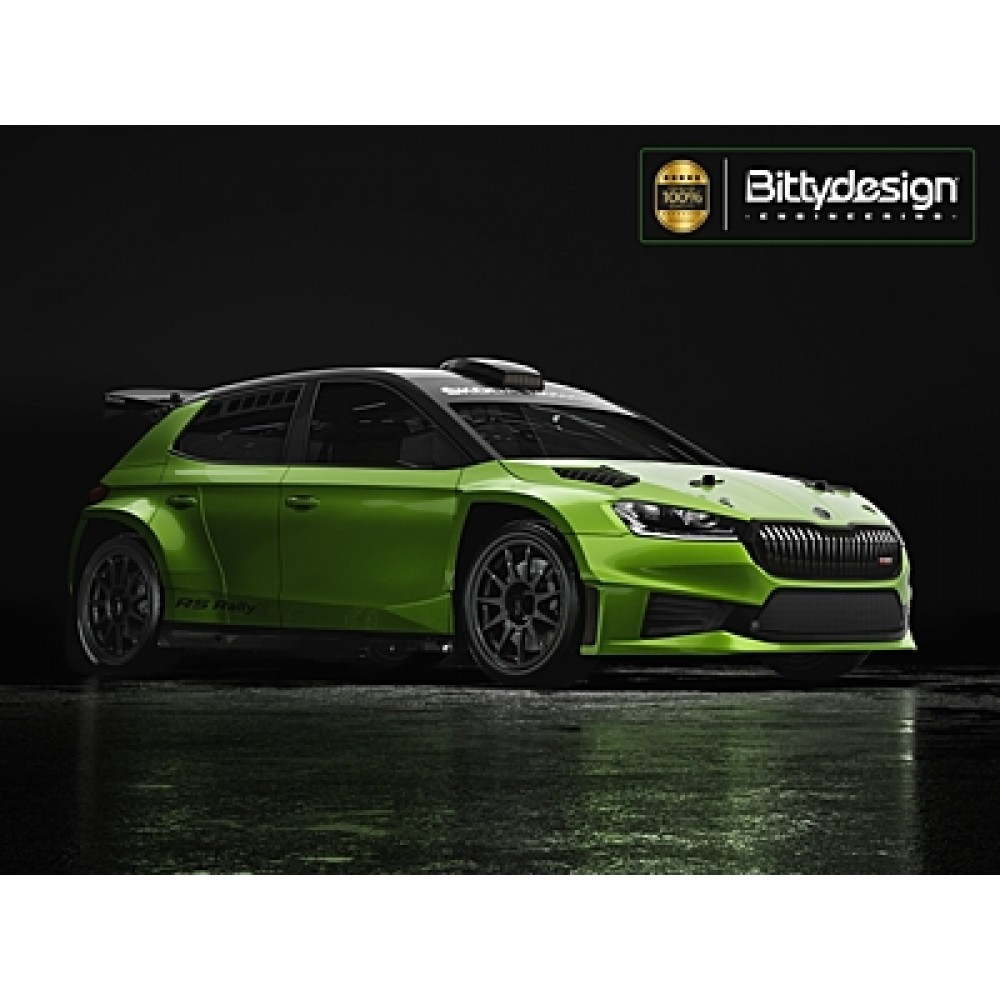 BITTYDESING Skoda Fabia RS Rally2 1/10 190mm Rally Clear Body Hard 1.2mm