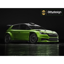 BITTYDESING Skoda Fabia RS Rally2 1/10 190mm Rally Clear Body Hard 1.2mm