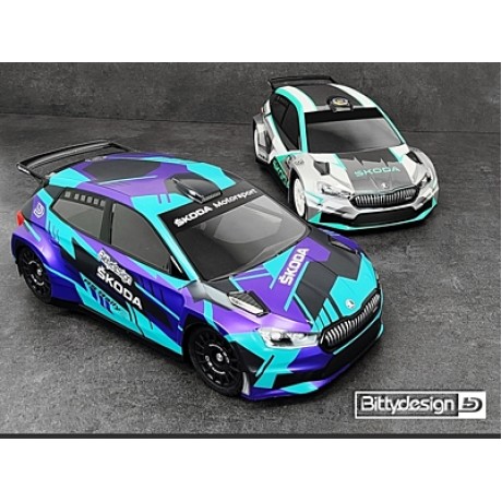 BITTYDESING Skoda Fabia RS Rally2 1/10 190mm Rally Clear Body Hard 1.2mm