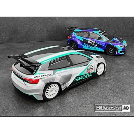 BITTYDESING Skoda Fabia RS Rally2 1/10 190mm Rally Clear Body Hard 1.2mm