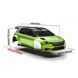 BITTYDESING Skoda Fabia RS Rally2 1/10 190mm Rally Clear Body Hard 1.2mm 