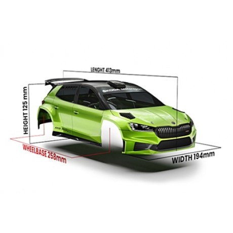 BITTYDESING Skoda Fabia RS Rally2 1/10 190mm Rally Clear Body Hard 1.2mm