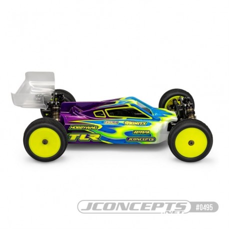 JCONCEPTS 1/10 SLVR P2 body with carpet turf, TLR 22X-4 wing CLEAR