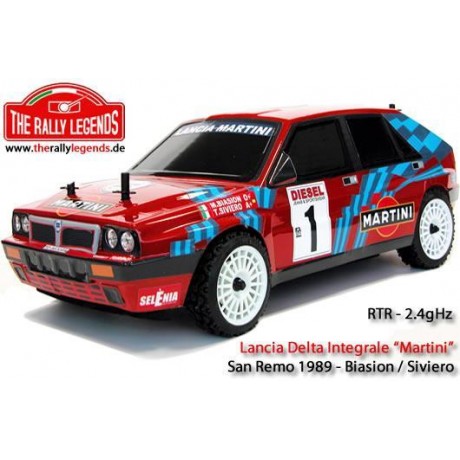 THE RALLY LEGENDS LANCIA DELTA INTEGRALE RED (PAINTED BODY) WITH WHEELS 1/10