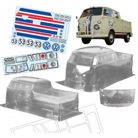 Team C Volkswagen T1 Pick-up - Touring car Body 190mm - Unpainted  1/10