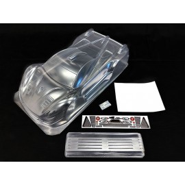H-SPEED SLVR 1/8 GT325mm with decals and window covers body (similar to Pagani Zonda) CLEAR 