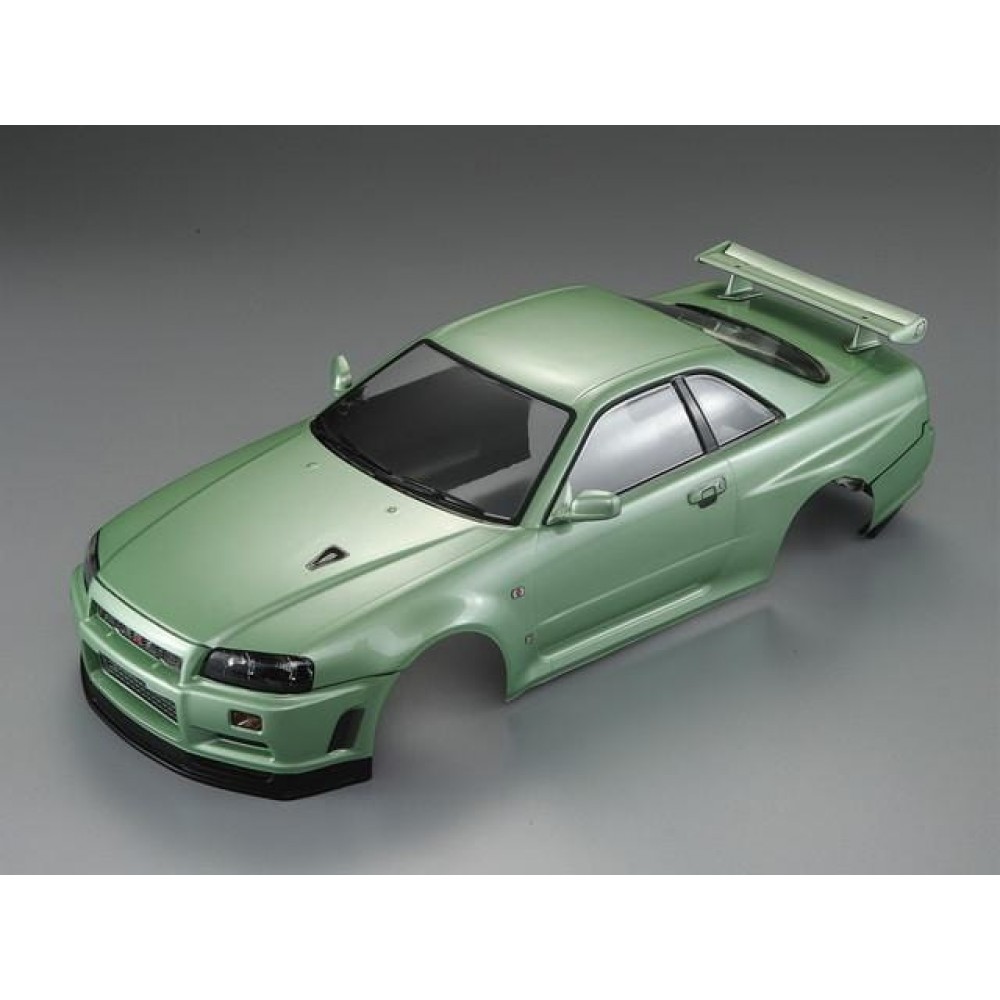 KILLERBODY NISSAN SKYLINE BNR34 1/10 CHAMPAGNE GREEN PAINTED 