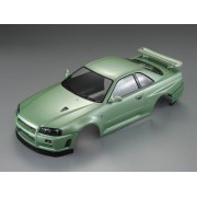 KILLERBODY NISSAN SKYLINE BNR34 1/10 CHAMPAGNE GREEN PAINTED 