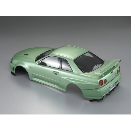 KILLERBODY NISSAN SKYLINE BNR34 1/10 CHAMPAGNE GREEN PAINTED 