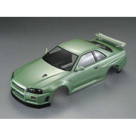 KILLERBODY NISSAN SKYLINE BNR34 1/10 CHAMPAGNE GREEN PAINTED 
