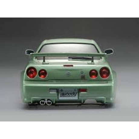 KILLERBODY NISSAN SKYLINE BNR34 1/10 CHAMPAGNE GREEN PAINTED 