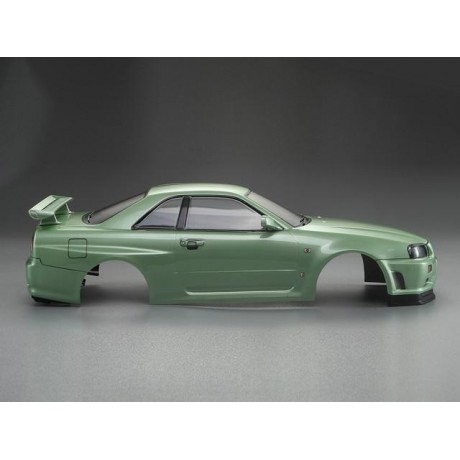 KILLERBODY NISSAN SKYLINE BNR34 1/10 CHAMPAGNE GREEN PAINTED 