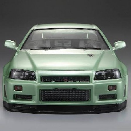 KILLERBODY NISSAN SKYLINE BNR34 1/10 CHAMPAGNE GREEN PAINTED 