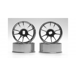 KYOSHO MDH202S ALUMINUM WHEEL SET/10SPOKE/SILVER (4pcs) 