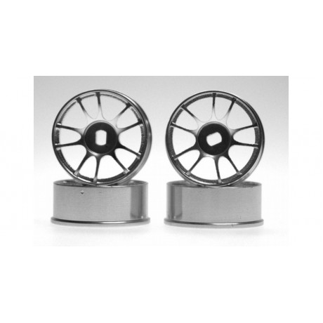 KYOSHO MDH202S ALUMINUM WHEEL SET/10SPOKE/SILVER (4pcs)
