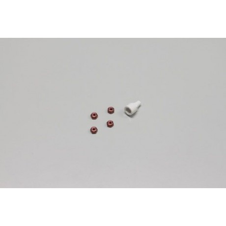 KYOSHO MZW13R MINI-Z Nyloc Alu Wheel Nut Red (4pcs)