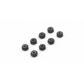 KYOSHO MZW128BK Mini-Z M2 Nyloc Alu Wheel Nut Black (8pcs)