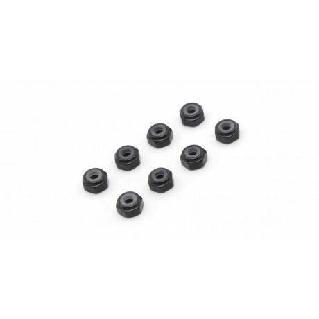 KYOSHO MZW128BK Mini-Z M2 Nyloc Alu Wheel Nut Black (8pcs)