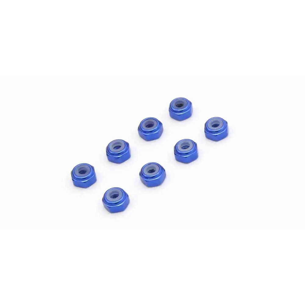 KYOSHO MZW128BL Mini-Z M2 Nyloc Alu Wheel Nut Blue (8pcs)