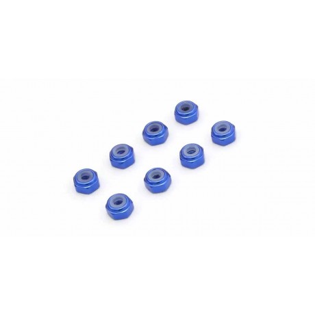 KYOSHO MZW128BL Mini-Z M2 Nyloc Alu Wheel Nut Blue (8pcs)