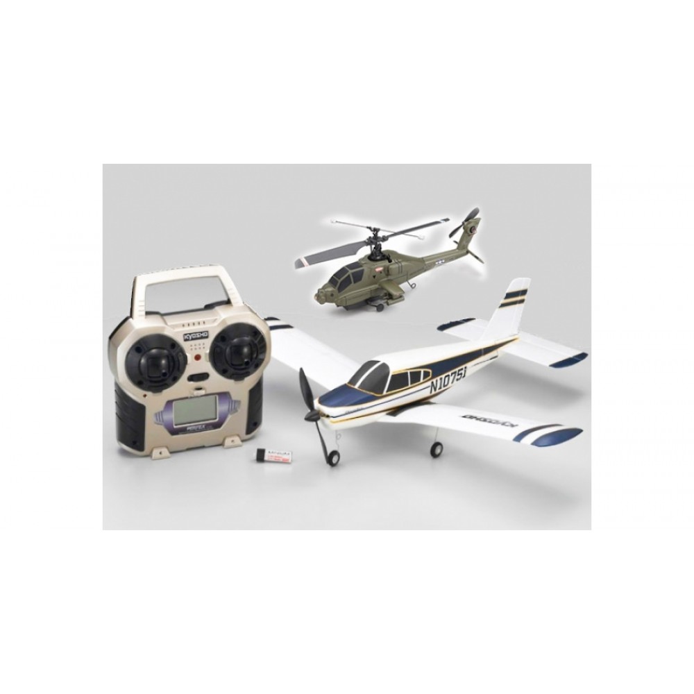 KYOSHO Minium Combo Offers, Cherokee KIT + Apache Helicopter RTF + Battery