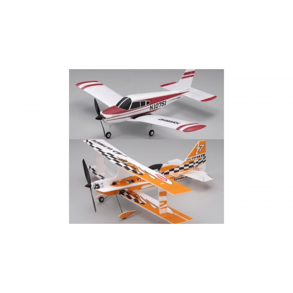 KYOSHO Combo set !!! MINIUM AD PIPER CHEROKEE READY 10751RS RED + MINIUM AD PROFILE ULTIMATE PIP KIT 10773B