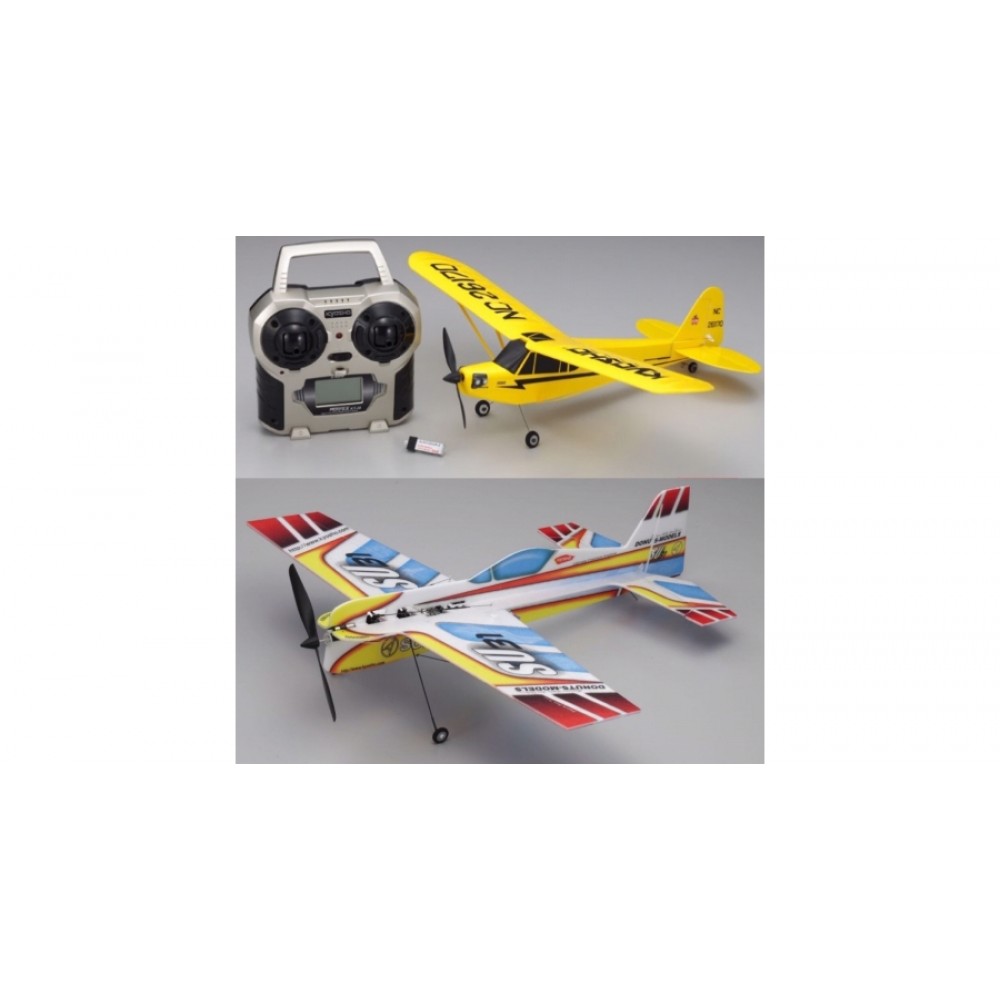 KYOSHO Combo set !!! MINIUM PIPER J-3 CUB READYSET 10752RS-J3 + MINIUM AD PROFILE SUKHOI SU-31 PIP KIT 10772B