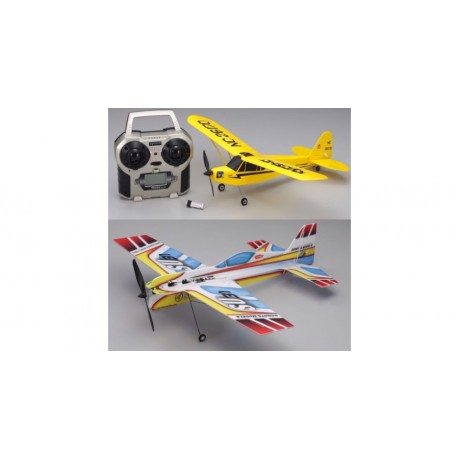 KYOSHO Combo set !!! MINIUM PIPER J-3 CUB READYSET 10752RS-J3 + MINIUM AD PROFILE SUKHOI SU-31 PIP KIT 10772B