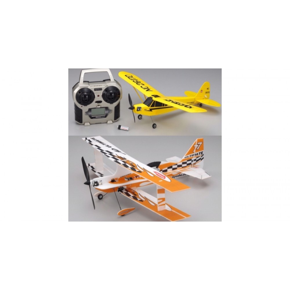 KYOSHO Combo set !!! MINIUM PIPER J-3 CUB READYSET 10752RS-J3 + MINIUM AD PROFILE ULTIMATE PIP KIT 10773