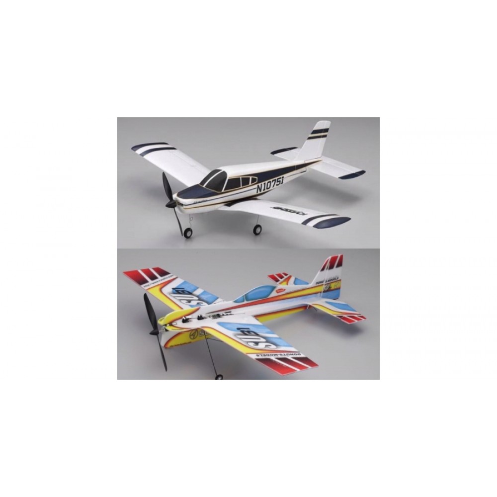 KYOSHO Combo set !!! MINIUM AD PIPER CHEROKEE READY 10751RS BLUE + MINIUM AD PROFILE SUKHOI SU-31 PIP KIT 10772B