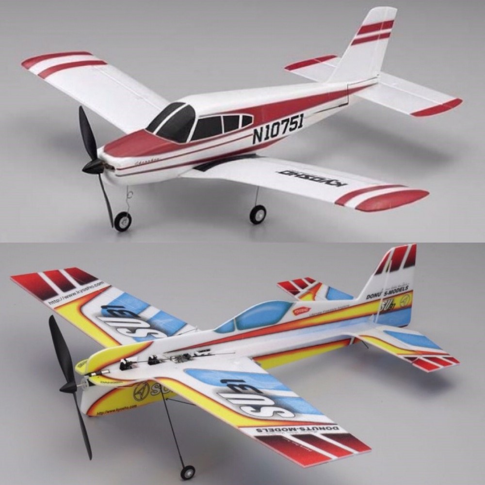 KYOSHO Combo set !!! MINIUM AD PIPER CHEROKEE READY 10751RS RED + MINIUM AD PROFILE SUKHOI SU-31 PIP KIT 10772B