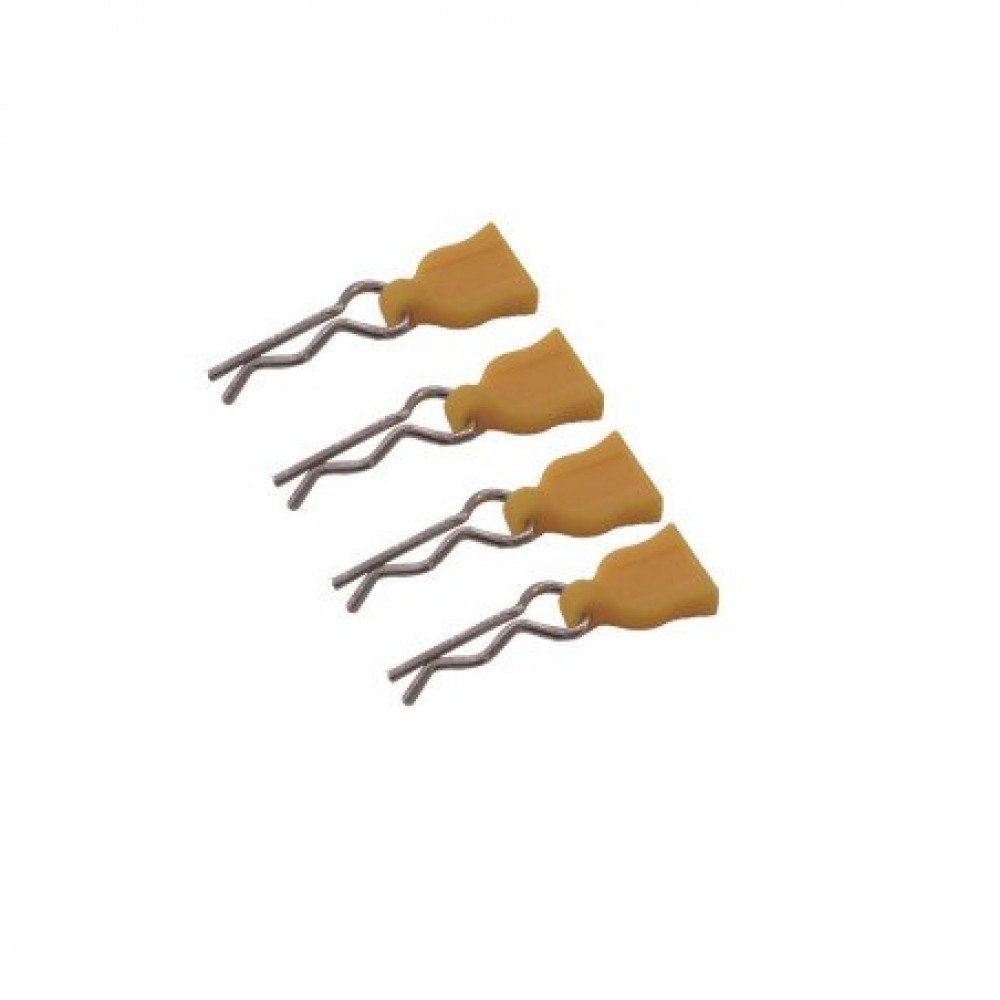GS BODY CLIPS W/ EASY PULL RUBBER TABS YELLOW (4pcs)