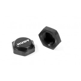 HUDY Alu Wheel Nut with Cover - Ribbed (2pcs) 