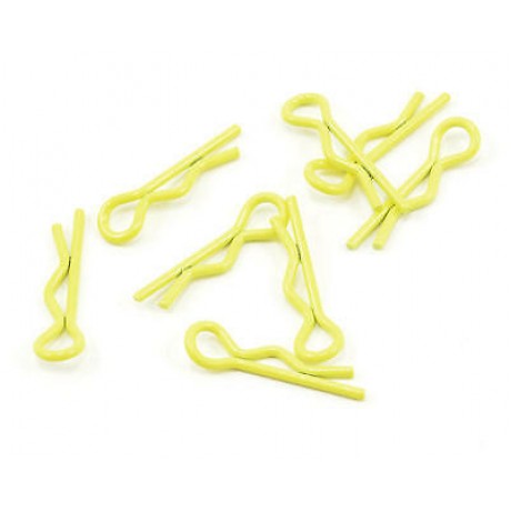 ARROWMAX Small BODY CLIPS 1/10  FLUORESCENT YELLOW (8pcs)