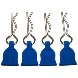 GS 1/10 Body Clips with Rubber Pull Tap - Blue  (4pcs) 