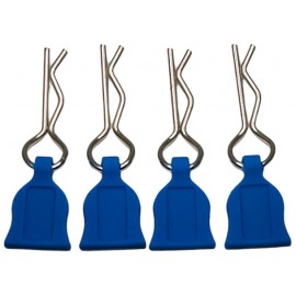 GS 1/10 BODY CLIPS with Rubber Pull Tap - Blue  (4pcs) 