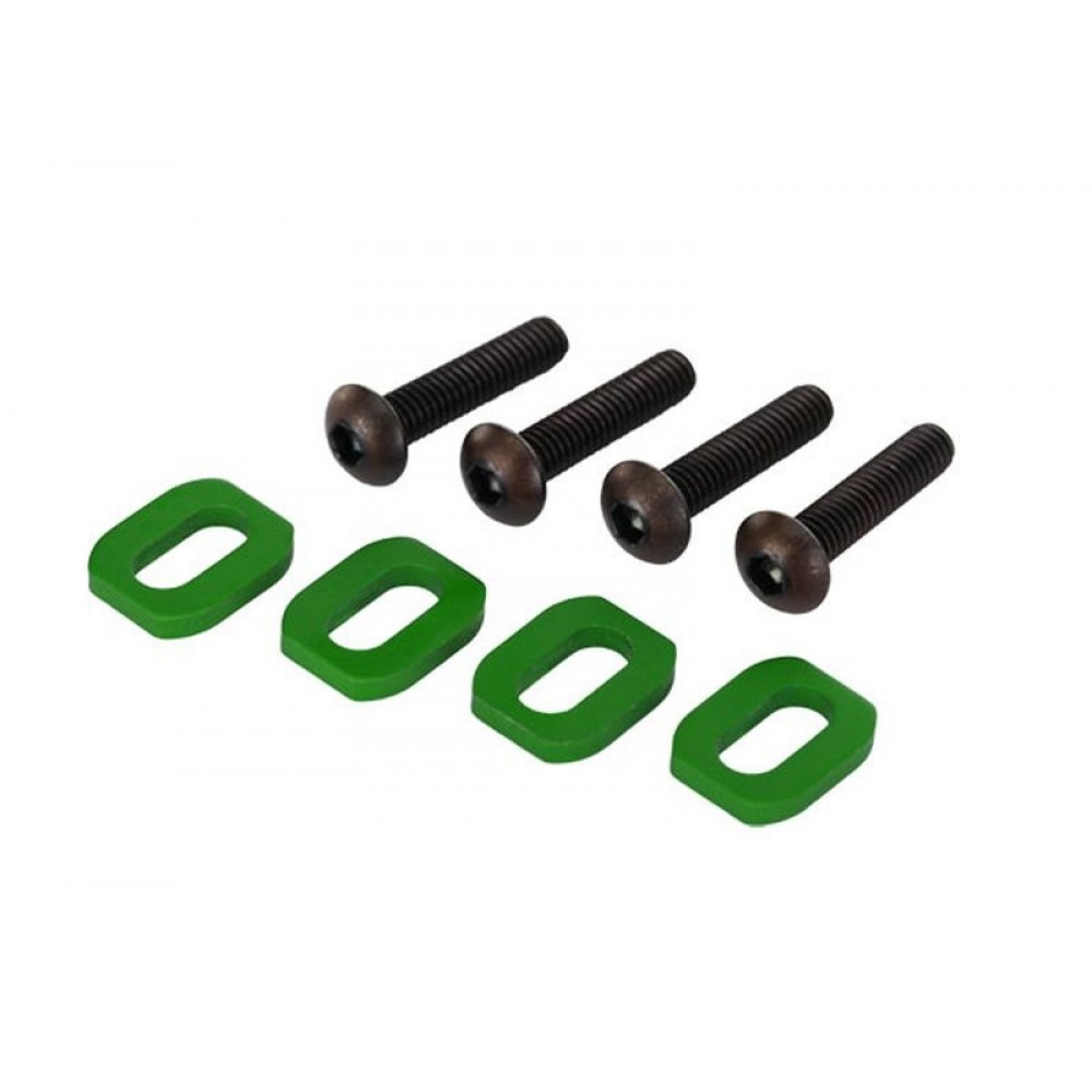 TRAXXAS 7759G Washers, motor mount, aluminum (green-anodized) (4)/ 4x18mm BCS (4pcs)  