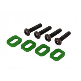 TRAXXAS 7759G Washers, motor mount, aluminum (green-anodized) (4)/ 4x18mm BCS (4pcs)   