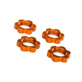 TRAXXAS 7758T Wheel nuts splined 17mm serrated (Orange-anodized) (4pcs)