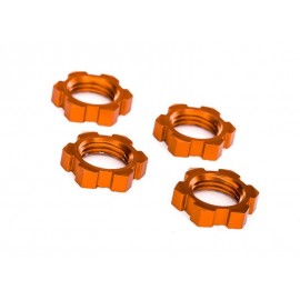 TRAXXAS 7758T Wheel nuts splined 17mm serrated (Orange-anodized) (4pcs) 