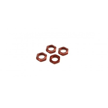 KYOSHO IFW472 Rinferno Serrated Wheel Nuts 1/8 Red (4pcs) 