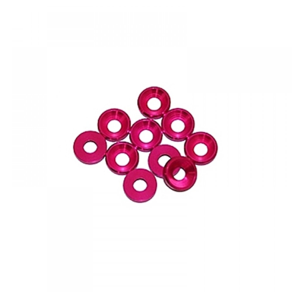 ULTIMATE Racing 3mm Alu Washer (Pink) (10pcs)