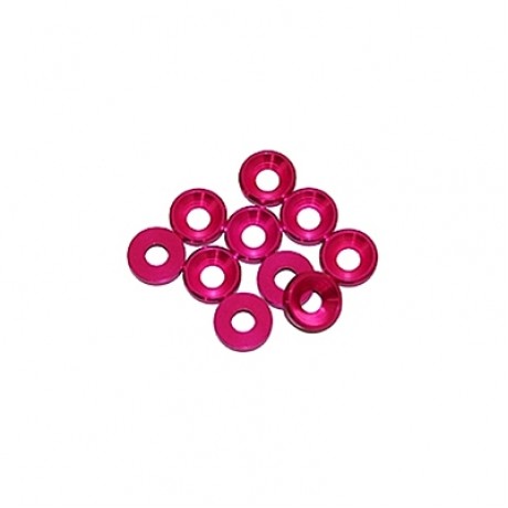 ULTIMATE Racing 3mm Alu Washer (Pink) (10pcs)