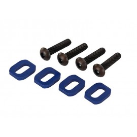 TRAXXAS 7759B Washers, motor mount, aluminum (blue-anodized) (4)/ 4x18mm BCS (4pcs) 