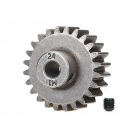 TRAXXAS 6496X Gear 24-T pinion (1.0 metric pitch) (fits 5mm shaft) set screw (for use only with steel spur gears)