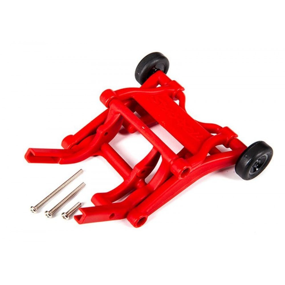 TRAXXAS 3678R Wheelie bar assembled RED (fits Slash, Stampede, Rustler, Bandit series)